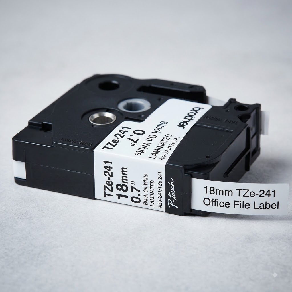 Tze241 Aze241 tze 241 Black On White P-Touch Tape 18mm