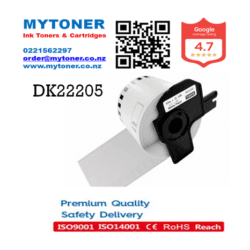 Brother DK22205 Continuous White Label Roll 62mm x 30.48m