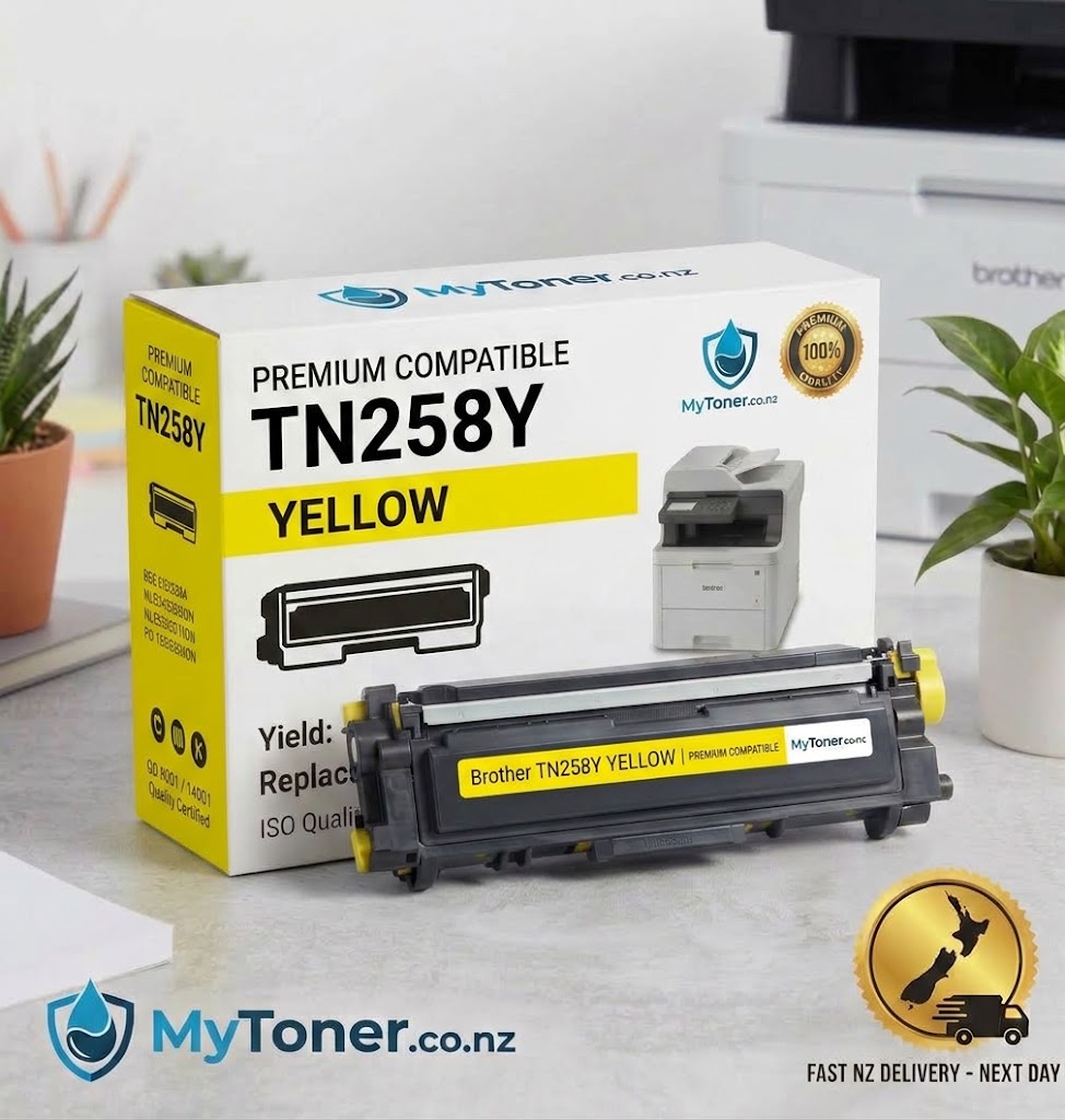 Premium Compatible Brother TN258 Yellow Toner Cartridge 1000 Pages
